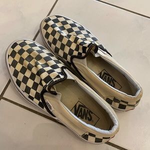 Checkered slip on vans | size 6.5 womens